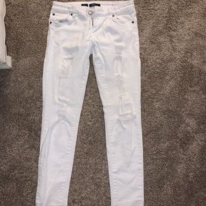 White ripped skinny jeans